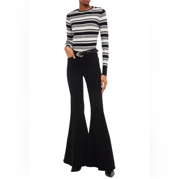 NWT Frame Denim Panel Stripe Crew Long Sleeve Top - Picture 11 of 11